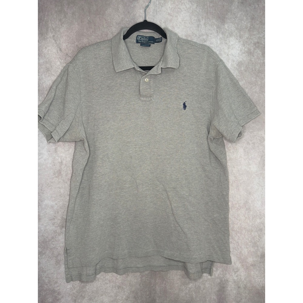 Vintage Polo by Ralph‎ Lauren Mens Custom Fit Gray Polo Shirt Classic Casual XL